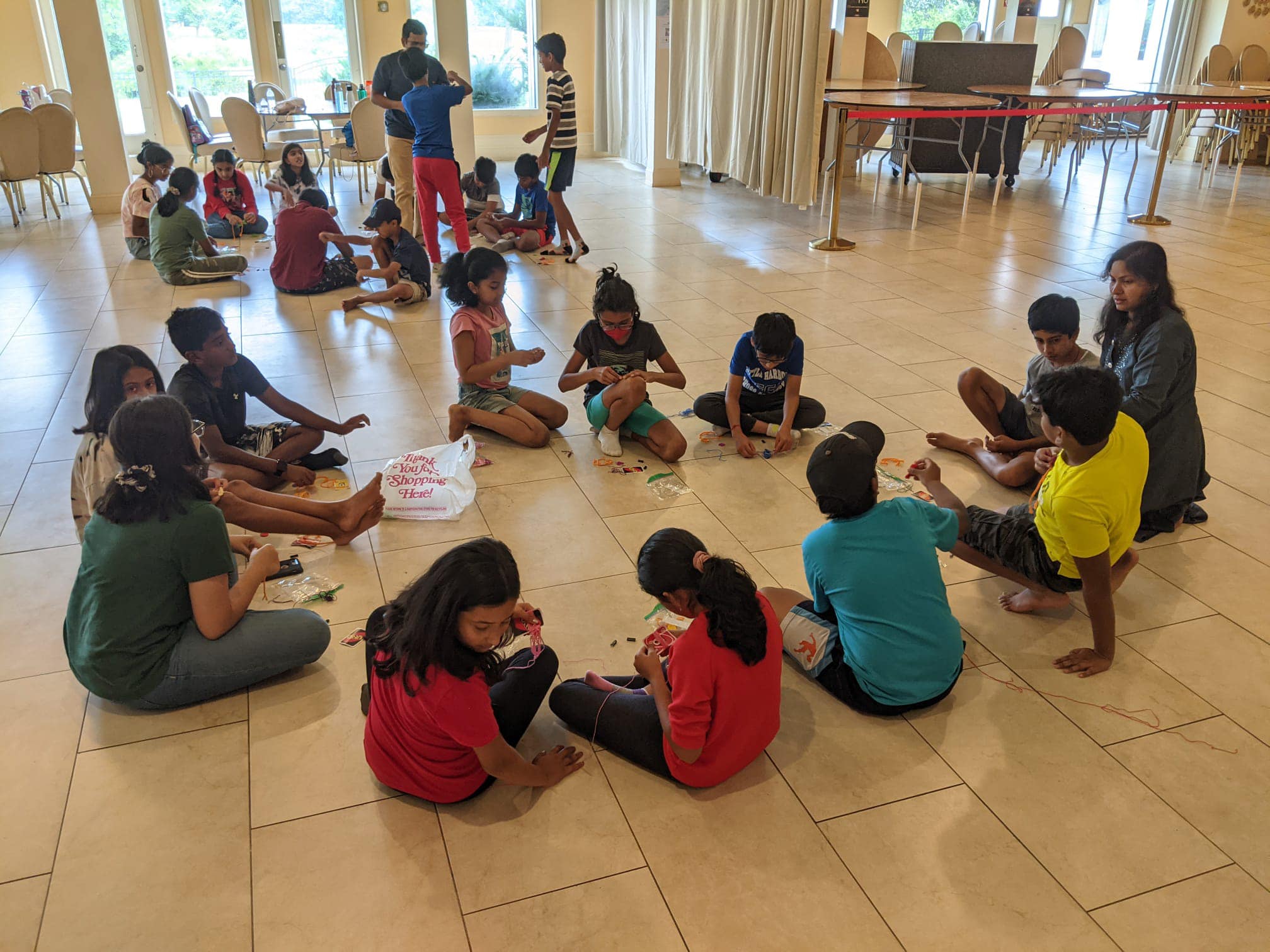 Children creating arts and crafts